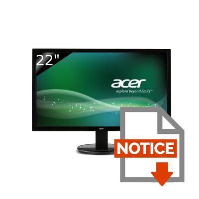 Mode d'emploi Acer écran 22