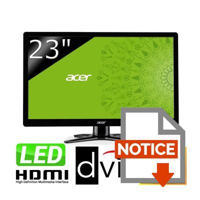 Mode d'emploi Acer écran 23