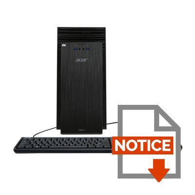 Mode d'emploi Acer PC de Bureau - Aspire TC-220 - 8Go de RAM - Windows 10 - AMD A10 - AMD Radeon R5 - Disque Dur 3To