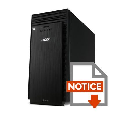 Mode d'emploi Acer PC de Bureau - Aspire TC-710 - 4Go de RAM - Windows 10 - Intel Core i5 - GT730 - Disque Dur 1To