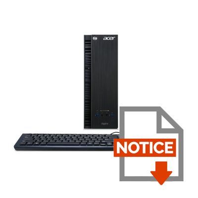 Mode d'emploi Acer PC de Bureau - Aspire XC-710 - 4Go de RAM - Windows 10 - Intel Core i3 - Disque Dur 1To
