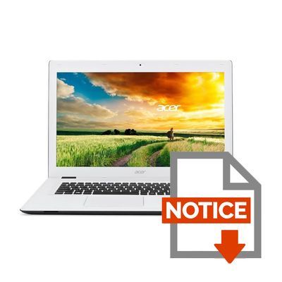 Mode d'emploi Acer PC Portable Blanc/Noir - Aspire E5-772G-50RW - 17,3
