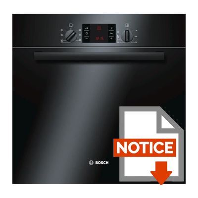 Mode d'emploi BOSCH HBA43B262F - Four électrique encastrable air pulsé - 67L - Ecoclean - A - Noir