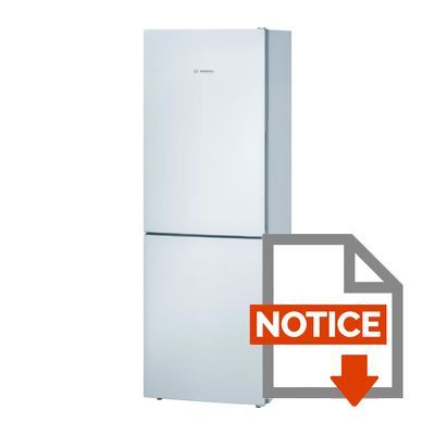 Mode d'emploi BOSCH KGV33VW31S - Réfrigérateur congélateur bas - 286L (192+94) - Froid ventilé - A++ - L 60cm x H 176cm - Blanc