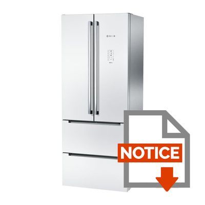 Mode d'emploi BOSCH KMF40SW20 - Réfrigérateur multi-portes - 400L (294+106) - Froid ventilé - A+ - L 75cm x H 191cm - Blanc