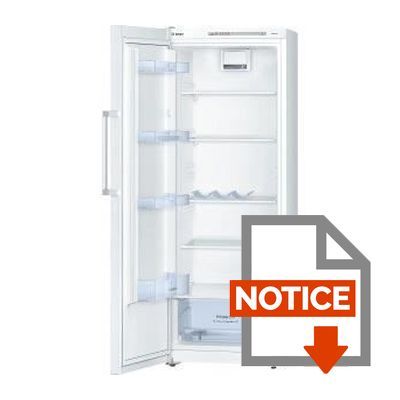 Mode d'emploi BOSCH KSV29NW30 - Réfrigérateur 1 porte - 290L - Froid brassé - A++ - L 60cm x H 161cm - Blanc