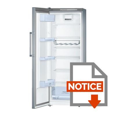 Mode d'emploi BOSCH KSV29VL30 - Réfrigérateur 1 porte - 290L - Froid brassé - A++ - L 60cm x H 161cm - Inox