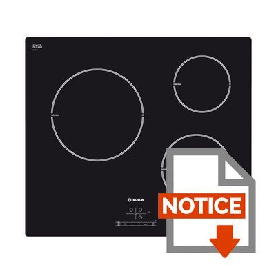 Mode d'emploi BOSCH PIM611B18E - Table de cuisson Induction - 3 zones - 4600W - L59,2 x P52,2cm - Revêtement verre - Noir