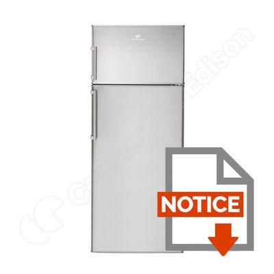 Mode d'emploi CONTINENTALEDISON CEF2D208SLIZ - Réfrigérateur congélateur haut - 208L (168+40) - Froid statique - A+ - L 54,5cm x H 144cm - Silver