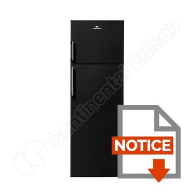 Mode d'emploi CONTINENTAL EDISON CEF2D260BLI - Réfrigérateur congélateur haut - 260L (205+55) - Froid statique - A+ - L 54,5cm x H 170cm - Noir