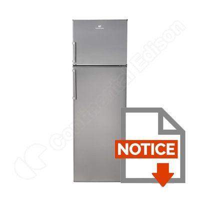 Mode d'emploi CONTINENTAL EDISON CEF2D260SLI - Réfrigérateur congélateur haut - 260L (205+55) - Froid statique - A+ - L 54,5cm x H 170cm - Silver