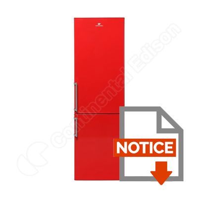 Mode d'emploi CONTINENTAL EDISON CEFC249RLIZ - Réfrigérateur congélateur bas - 252L (180+72) - Froid statique - A+ - L 54,5cm x H 177cm - Rouge