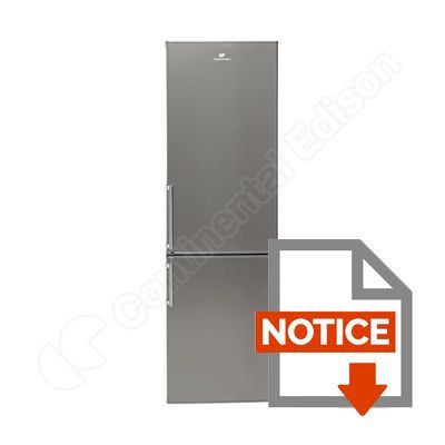 Mode d'emploi CONTINENTAL EDISON CEFC249SLIZ - Réfrigérateur congélateur bas - 252L (180+72) - Froid statique - A+ - L 54,5cm x H 177cm - Silver