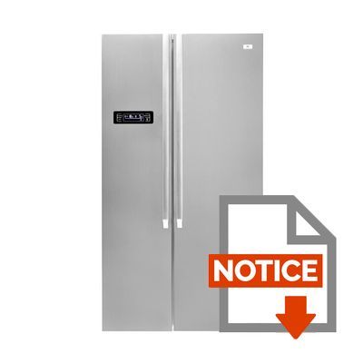 Mode d'emploi CONTINENTAL EDISON CERA517NFS - Réfrigérateur américain - 517L (345+172) - Froid ventilé - A+ - L 91cm x H 177cm - Silver