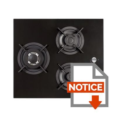 Mode d'emploi CONTINENTAL EDISON CTG3VB - Table de cuisson gaz-3 foyers-L59,4xP52,3cm-Revêtement verre-Noir