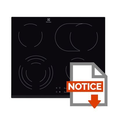 Mode d'emploi ELECTROLUX EHF6547FOK Table de cuisson vitrocéramique - 4 zones - 7100W - L59 x P52cm - Revêtement verre - Noir