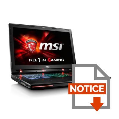 Mode d'emploi MSI PC Portable Gamer - GT72S 6QE-857FR Dominator Pro G 4K Tobii - 17,3'' - 32Go RAM - Win10 - Core i7 - GTX 980 - 1To+512Go SSD