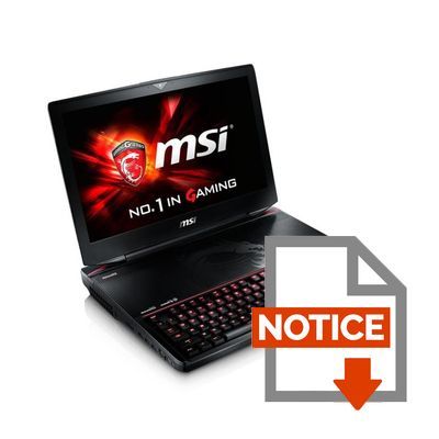 Mode d'emploi MSI PC Portable Gamer GT80S 6QE(Titan SLI)-059FR -