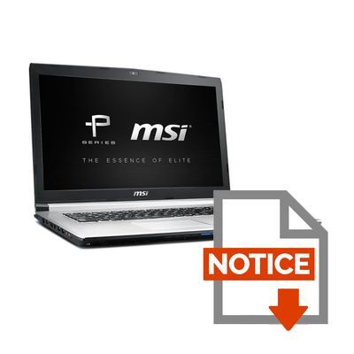 Mode d'emploi MSI PC Portable Gamer - PE70 6QE-239FR - 17.3“ Full HD - 8Go RAM - Windows 10 - GTX 960M - Disque Dur 1To + 128Go SSD