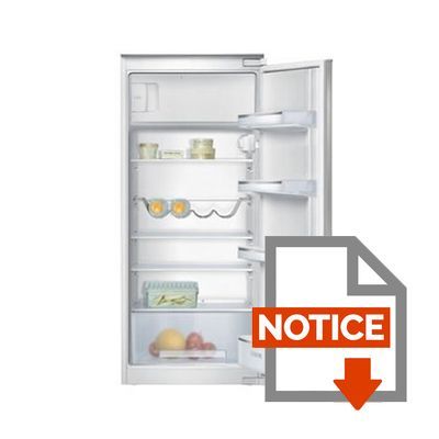 Mode d'emploi SIEMENS KI24LV21FF - Réfrigérateur 1 porte encastrable - 204L - Froid statique - A+ - L 54,1cm x H 122,1cm - Blanc