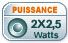 2 x 2.5W