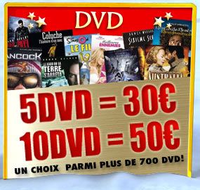 Achat DVD - 10 DVD 50 euros