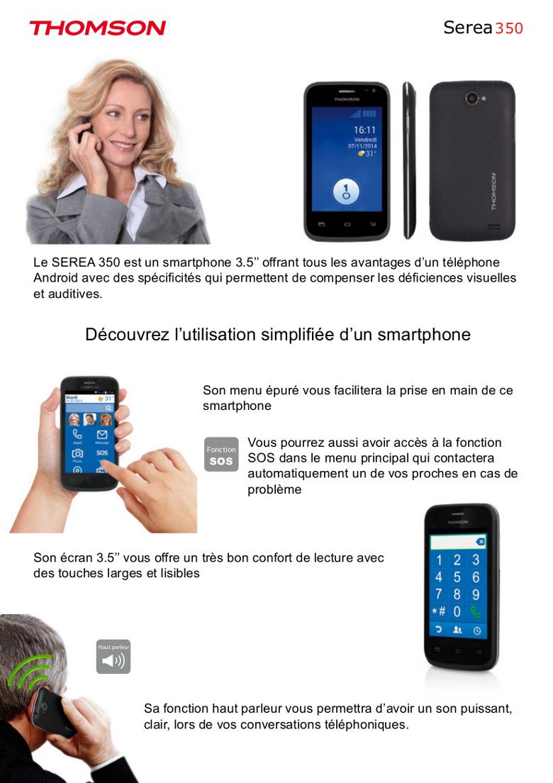 Serea 350 Téléphone Senior smartphone, prix pas cher