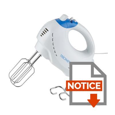 Triomph Handmixer Weiß/blau - 200W Mit 6 Geschwindigkeiten + Turbo