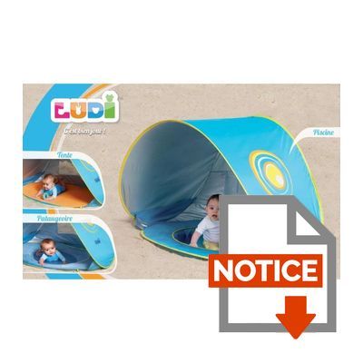 Ludi Tente De Plage Et Piscine Pour Bebe En Tissu Avec Protection Uv 50 Des 10 Mois Cdiscount Jeux Jouets