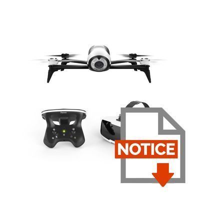 Mode d'emploi PARROT - Pack Drone BE BOP 2 et Masque FPV - Drone Bebop 2 avec lunette FPV et Skycontroller 2 - Noir et Blanc PF726203