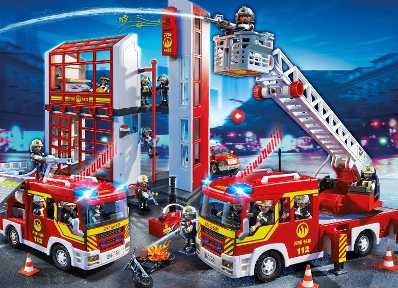 caserne pompier playmobil pas cher