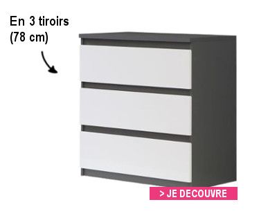 commode grise et blanche